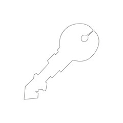 Continuous beautiful one line key drawing art design
