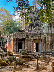 Ta Prohm, a mysterious temple of the Khmer civilization, located on the territory of Angkor in Cambodia