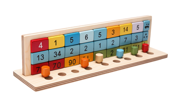 Math Numerical Structure Counting Playgroup on a White or Clear Surface PNG Transparent Background