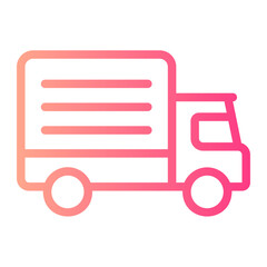 cargo truck gradient icon