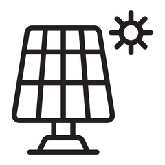 solar panel line icon