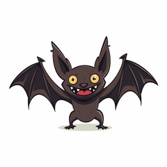 Cute funny cartoon bat. Vector illustration. Cartoon style. Halloween.