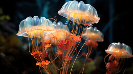 Abstract jellyfish in aquarium