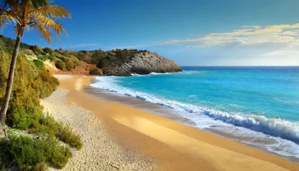 Fototapeten idyllic tropical sand beach background © Kira