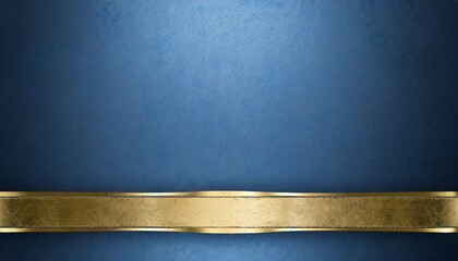 blue background with vintage texture soft center lighting and elegant gold ribbon or stripe on bottom border with copyspace for your own label title or text - obrazy, fototapety, plakaty