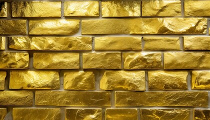 fortuna gold gold brick wall abstract texture background - obrazy, fototapety, plakaty