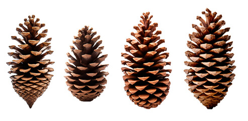 pine cone isolated on a transparent PNG background, white background, Generative Ai