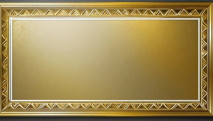 rectangle vintage gold frame for web presentation double line horizontal border in oriental style for 16x9 work project with background