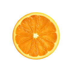 Orange fruit slice isolated on transparent background