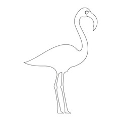 Continuous heron single line drawing icon vector outline illustration