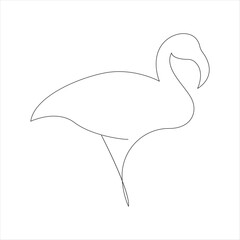 Continuous heron single line drawing icon vector outline illustration