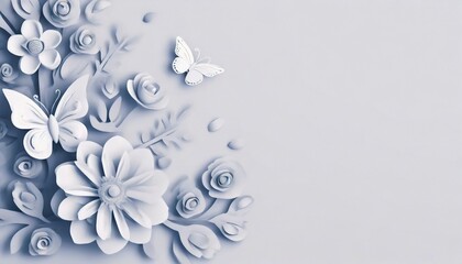 spring-themed background image feature blooming flowers, butterflies, and gentle sunlight to evoke a sense of renewal and vibrancy. there are areas designated for promotional text and the company logo