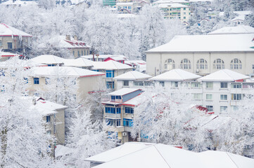 Winter snow scene in Lushan/Mountain Lu National Park Scenic Area, Jiujiang, Jiangxi, China