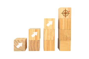 Place wooden blocks as a step towards the goal. Business ideas for successful growth process.PNG