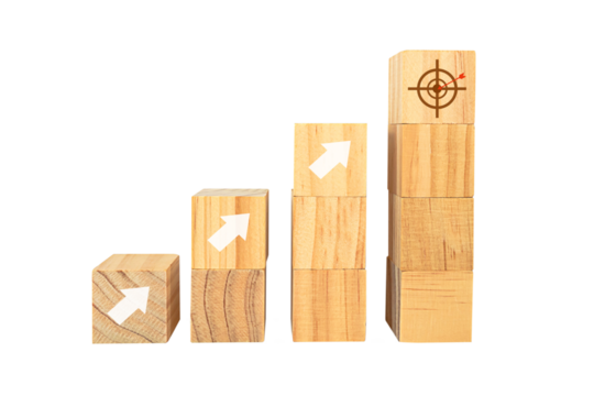 Place wooden blocks as a step towards the goal. Business ideas for successful growth process.PNG