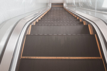 Empty escalator in shopping center