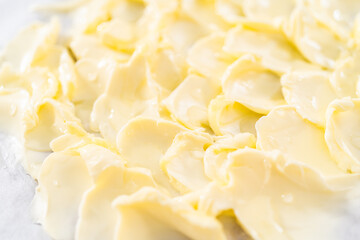Butter board with vegetables and bread