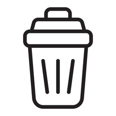 waste bin line icon