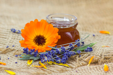 honey and flowers - calendula and lavender