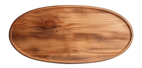 Oval wooden plank cut out