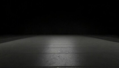 black background and reflective concrete with floor empty space for text 3d rendering illustration