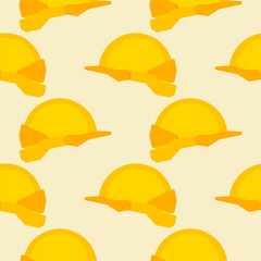 safety helmet seamless pattern. Vector illustration of a building helmet. Hard hat seamless pattern.