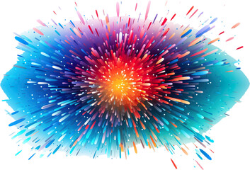 explosion of individual watercolor strokes of festive colors, reminiscent of an explosion of confetti at a holiday. isolated on white background.