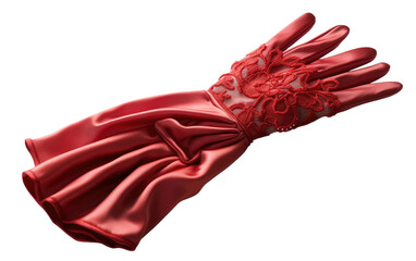 Fashionable Red Dress with Matching Gloves for Ladies on a White or Clear Surface PNG Transparent Background