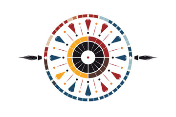 Native American Medicine Wheel vector flat isolated vector style illustration - obrazy, fototapety, plakaty