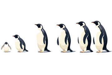 Penguins vector flat minimalistic isolated vector style illustration