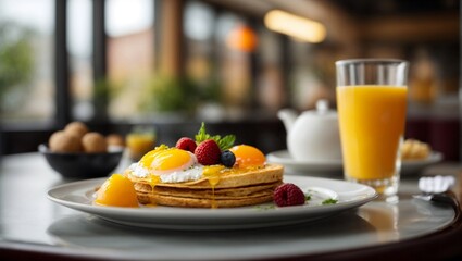breakfast with orange juice