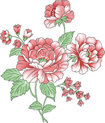 illustration of a flower colorful 3d pattern 