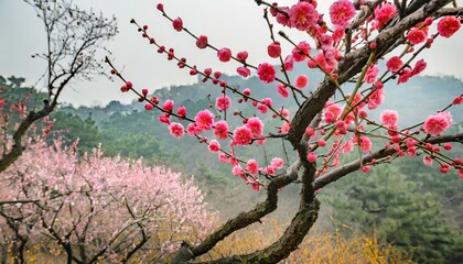 plum blossom in early spring located in plum blossom hill nanjing jiangsu china