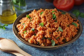 A traditional Turkish bulgur salad - Kisir