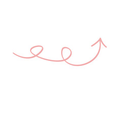 Fototapeta na wymiar Simple hand-drawn pink arrow. シンプルな手描きのピンクの矢印。