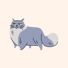 Obraz premium The cat is standing color element. Cartoon cute animal.