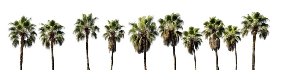 Fototapeta na wymiar Cut out palm grove isolated on white background