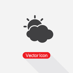 Partly Cloudy Icon, Hazy Sun Icon, Weather Forecast icon Vector Illustration Eps10