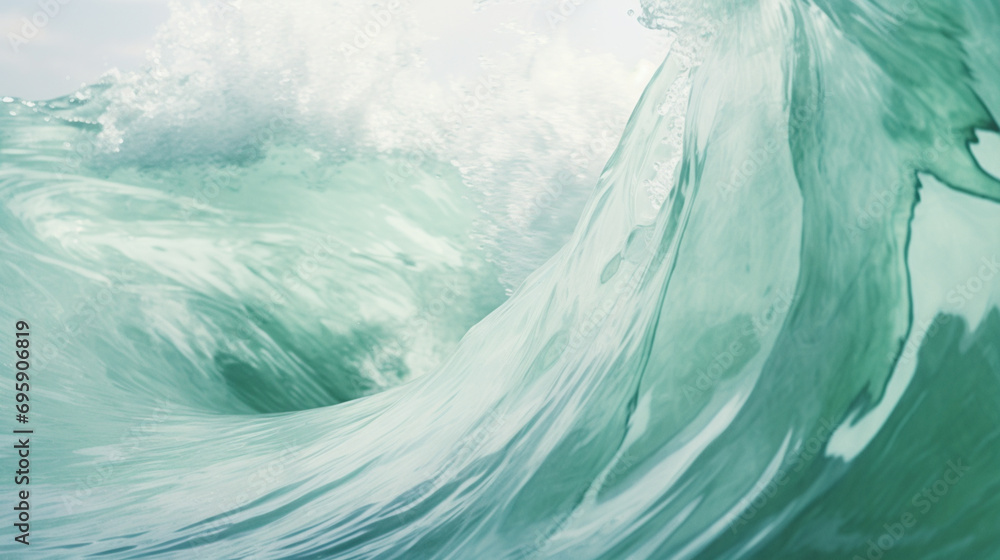 Poster fluid and abstract representations of ocean waves, creating a rhythmic and calming visual experience