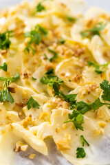 Butter board with vegetables and bread