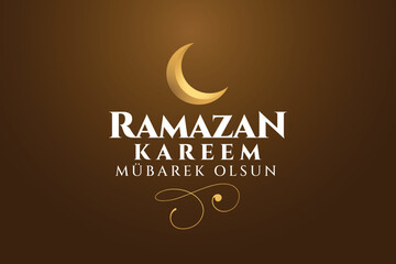 Eid al-Fitr Mubarak Islamic Feast Greetings (Turkish: Ramazan Bayramınız Mübarek Olsun) Holy month of muslim community Ramazan. Billboard, Poster, Social Media, Greeting Card template.