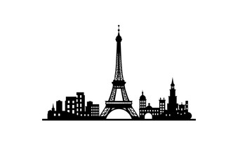 Paris, city skyline with eiffel tower