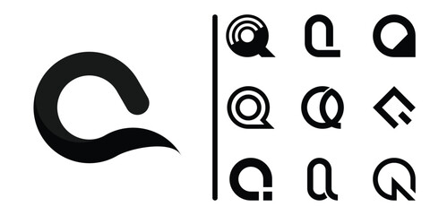 Letter Q logo collection. Premium Vector - obrazy, fototapety, plakaty