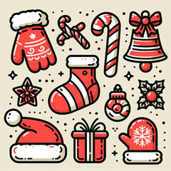 christmas icons set