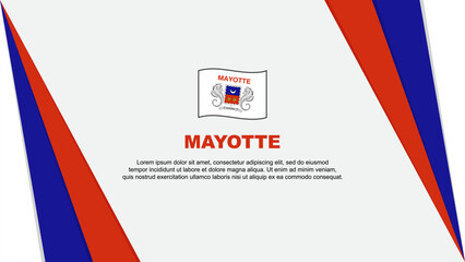 Mayotte Flag Abstract Background Design Template. Mayotte Independence Day Banner Cartoon Vector Illustration. Mayotte Flag