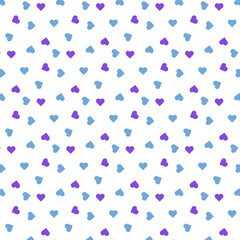 Cute seamless pattern of colorful hearts