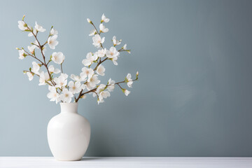 Beautiful white flower in vase spring wallpaper