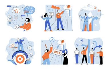Fototapeta premium Start up vector illustration. Creativeness and creativity are essential for standing out in competitive start up landscape Embracing conceptual approach can lead to breakthroughs and innovative