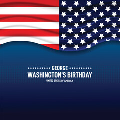 George Washington's Birthday. American Flag vector illustration. 