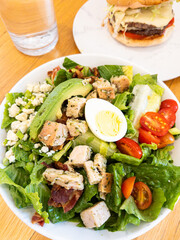 Herb Chicken, Bacon, Egg, and Tomato Salad